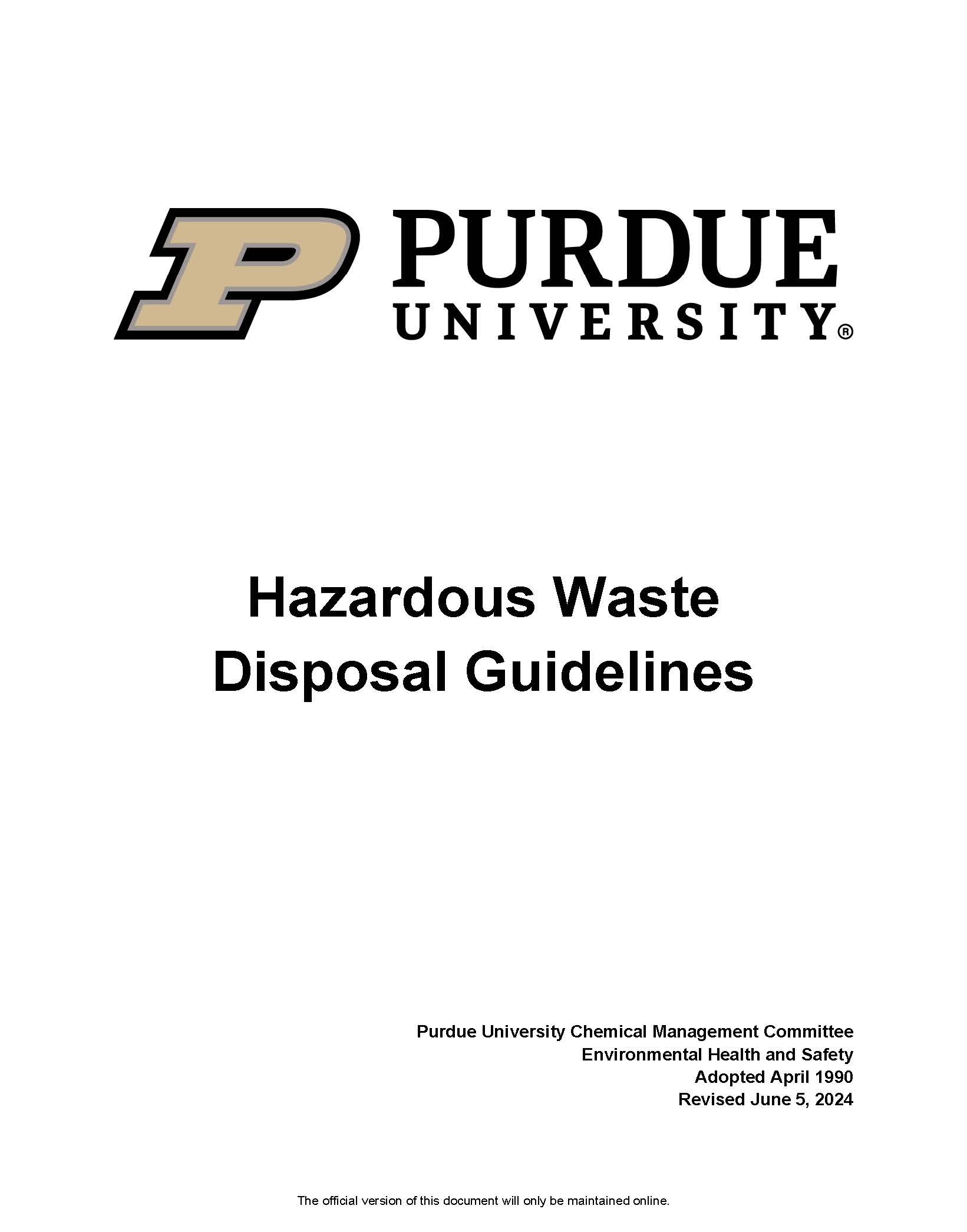 hazardous waste disposal guidelines
